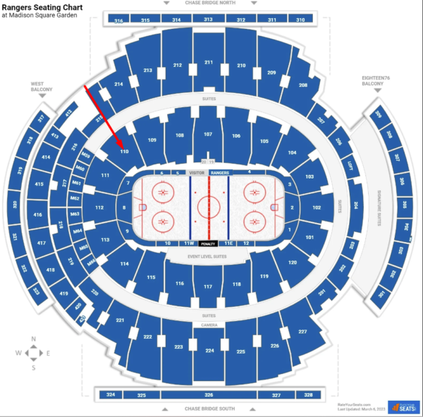 New York Rangers v. New York Islanders Sec 110 March 17th 2024 1pm - Image 4